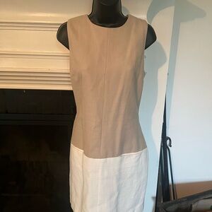 Michael Kors Tan and White Mini Dress